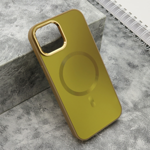Futrola COLOR METAL MagSafe za iPhone 15 (6.1) zlatna