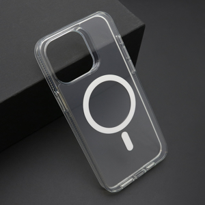 Futrola COLOR FRAME MagSafe za iPhone 15 Pro Max (6.7) srebrna (providna)
