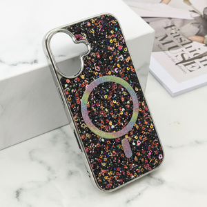 Futrola GLAM GLOW MagSafe za iPhone 16 (6.1) crna