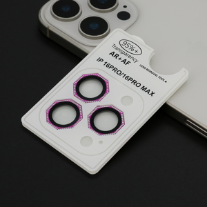 Folija za zastitu kamere OCTAGON DIAMOND za iPhone 16 Pro (6.3)/16 Pro Max (6.9) crvena