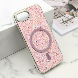 Futrola GLAM GLOW MagSafe za iPhone 16e/17e (6.1) roze