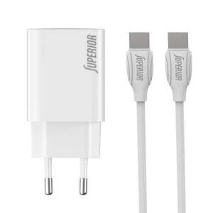 Kucni punjac Superior SU-P103 Super Fast PD 25W 3A Type C na Type C beli (CERT)