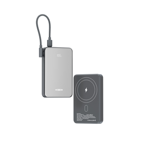 Power Bank Magsafe Moxom MX-PB194 fast charge 22.5W + wireless 15W type C 10000mAh srebrni