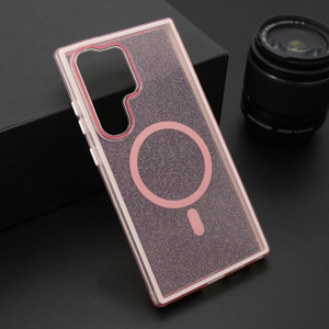 Futrola CRYSTAL MagSafe za Samsung S928B Galaxy S24 Ultra 5G roze