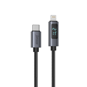 USB data kabal Superior SU-K107 pleteni Type-C na Lightning 3A 27W sa LED ekranom 1m crni