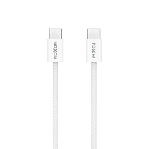 USB data kabal MOXOM MX-CB369 pleteni Fast 60W 3A Type-C na Type-C 1m beli