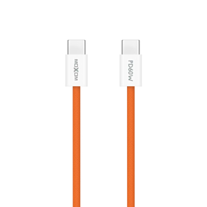 USB data kabal MOXOM MX-CB369 pleteni Fast 60W 3A Type-C na Type-C 1m narandzasti