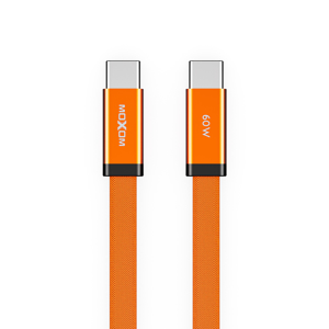 USB data kabal MOXOM MX-CB372 pleteni Fast 60W 3A Type-C na Type-C 1m narandzasti